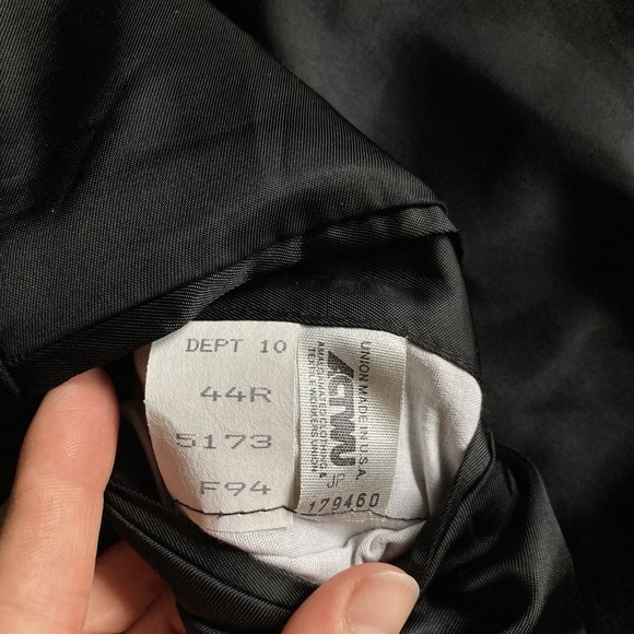 Vtg USA Brooks Brothers Wool Tuxedo Dinner Jacket Men's 44R Black Satin Lapel - Picture 11 of 16